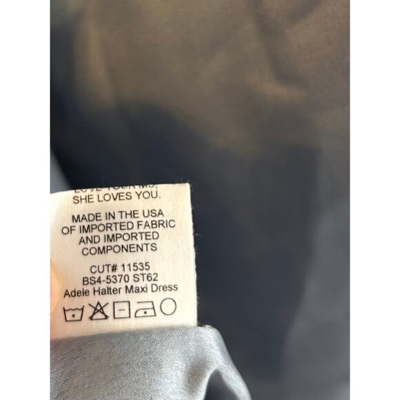 Show Me Your Mumu Adele Halter Maxi Dress in Steel Blue Luxe Satin M - Picture 4 of 5